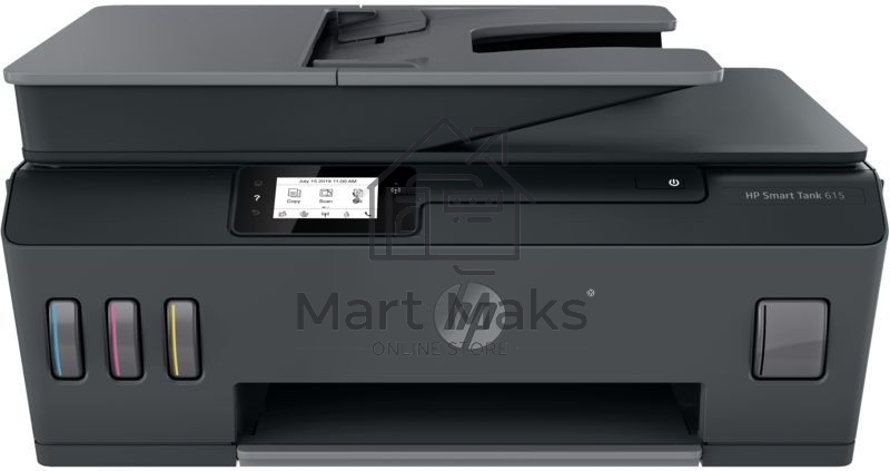 МФУ струйный HP Smart Tank 615 AiO (Y0F71A), A4, цветной, печ. до 22 стр/мин. (ч/б) до 16 стр/мин. (цвет), скан. до 5 стр/мин. (ч/б) 3 стр/мин. (цвет), 1200 x 1200 dpi (ч/б печать, скан.) 1200 x 4800 dpi (печать цвет), USB, Wi-Fi, BlueTooth, Air Print, Mo