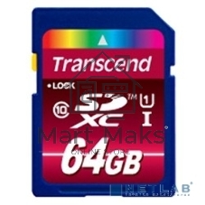Флеш карта SDXC 64Gb Class10 Transcend TS64GSDXC10U1 BULK w/o adapter