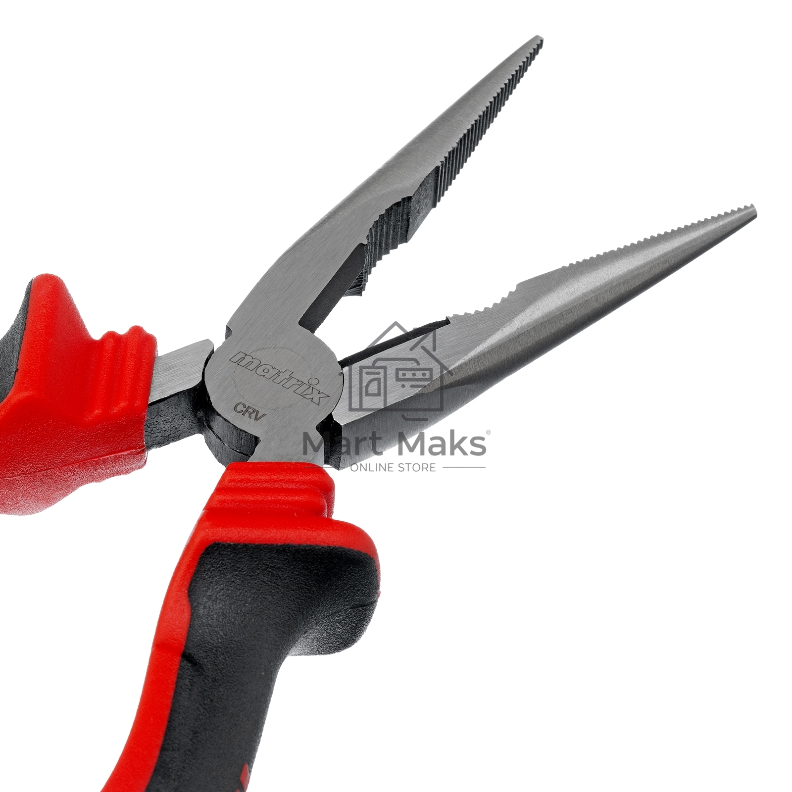 Длинногубцы прямые, 180 мм, хром-ванадий, двухкомпонентные рукоятки Matrix