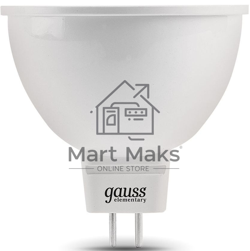 Лампа светодиодная Gauss Elementary MR16 9Вт цок.:GU5.3 спот 220B 4100K св.свеч.бел.нейт. MR16 (упак.:10шт) (13529)