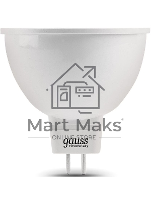 Лампа светодиодная Gauss Elementary MR16 9Вт цок.: GU5.3 спот 220B 4100K св. свеч. белый нейт. MR16 (упак.: 10 шт)