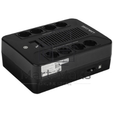 Источник бесперебойного питания SMARTWATT UPS SAFE PRO LCD 1000 черный 1000/600 ВА/Вт, напольный/настенный, линейно-интерактивный, LCD дисплей, Shuko CEE7/4 - 8 шт. (4 шт. с резервным питанием, 4 шт. - сетевой фильтр)