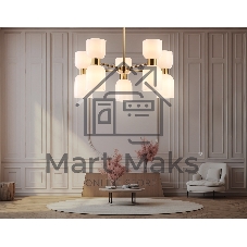 Люстра Ambrella light LH56093/10 BS/FR латунь/белый матовый E14*10 max 40W D700*510