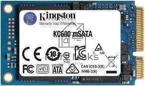 Накопитель SSD Kingston KC600, 512GB, mSATA, R/W 550/520