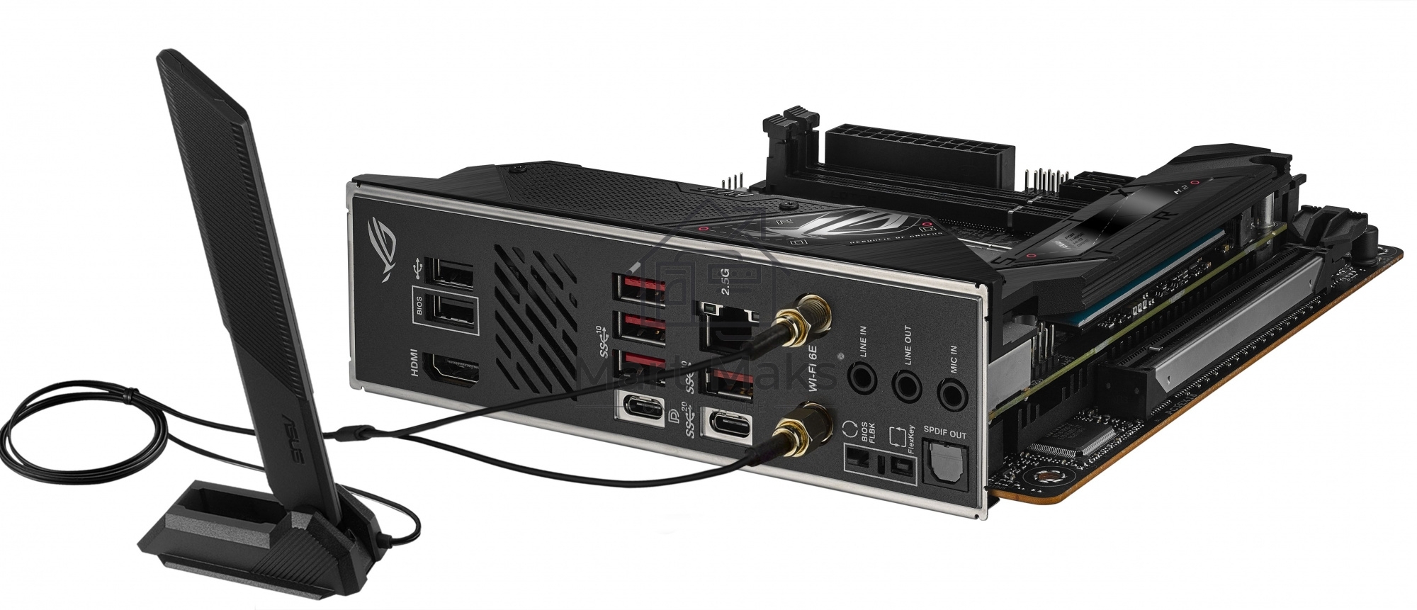 Материнская плата ASUS ROG STRIX X670E-I GAMING WIFI, AM5, AMD X670, 2xDDR5, 2xSATA, 2xM.2, 1xPCI-E 5.0 x16, 1xHDMI, 2xUSB-C, 1x 2.5Gb LAN, 3xUSB-A 3.2 Gen 2, 2xUSB-A 2.0, 7.1, Mini-ITX