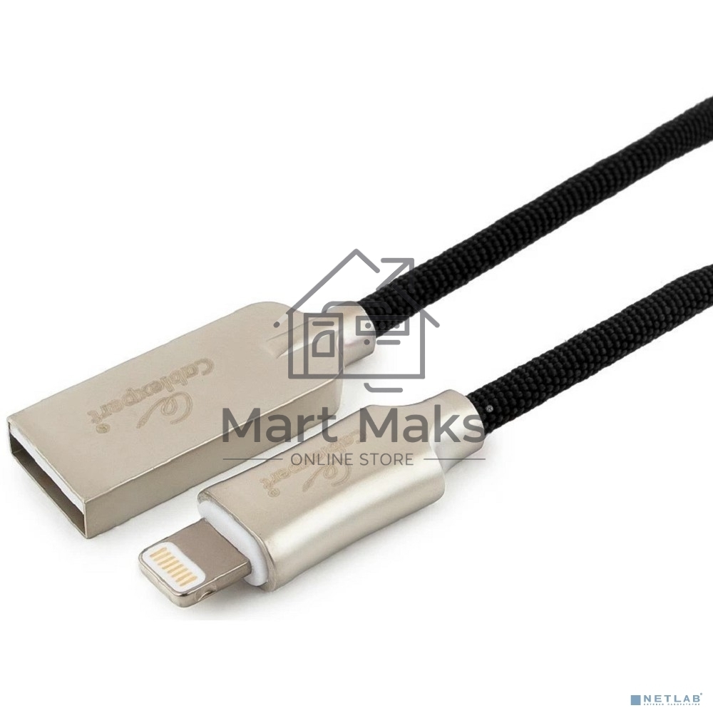 Кабель USB Cablexpert для Apple CC-P-APUSB02Bk-0.5M, MFI, AM/Lightning, серия Platinum, длина 0.5м, черный, блистер