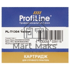 Картридж струйный ProfiLine PL-T1304 для принтеров Epson Stylus SX525WD/SX535WD/SX620/Office B42WD/BX525/BX535/BX625FWD/BX635FWD/BX925/BX935/WorkForce 525/630/3010/3520DWF/3530/3540/7015/7515/7525 с чернилами Yellow 10,1 мл