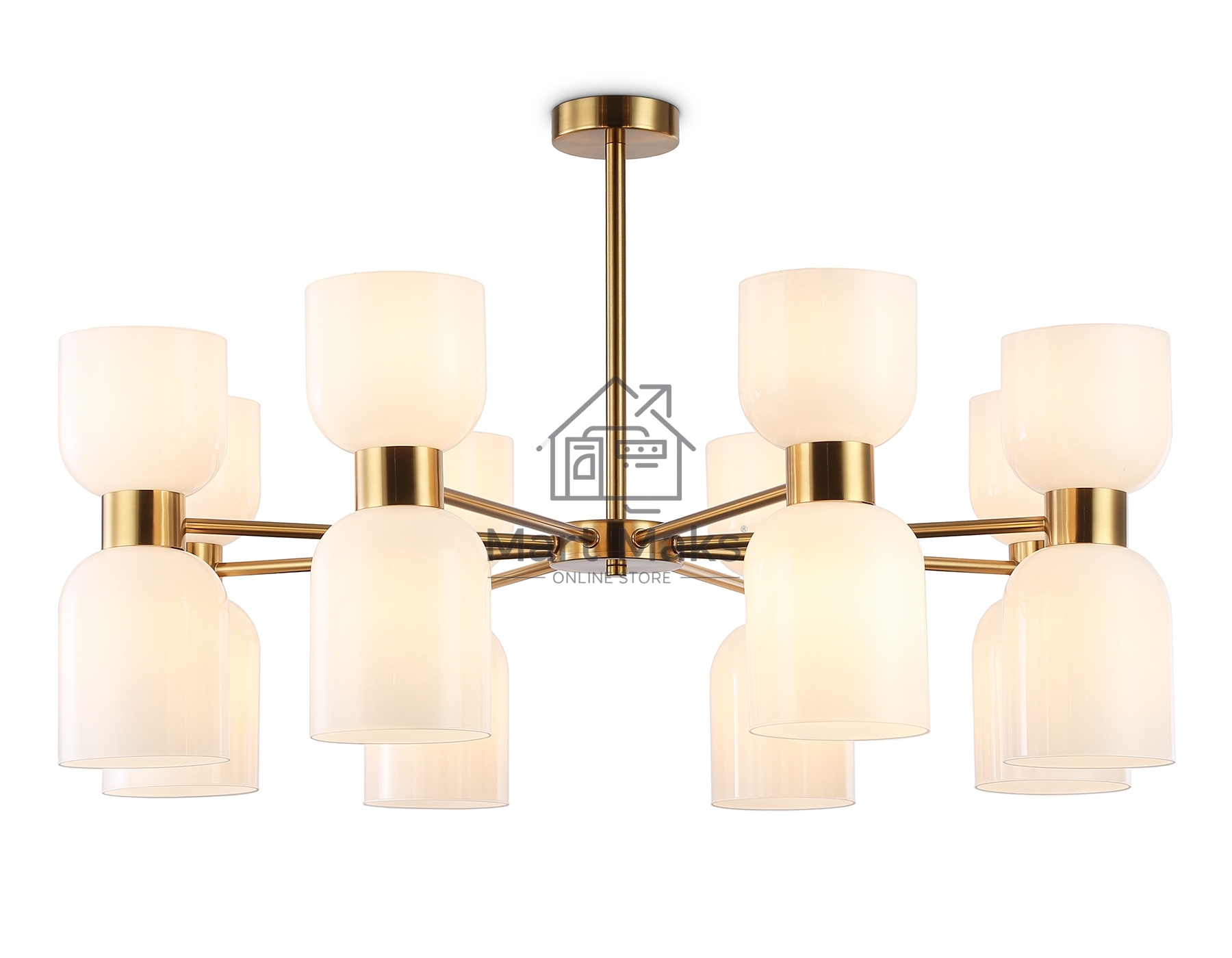 Люстра Ambrella light LH56095/16 BS/FR латунь/белый матовый E14*16 max 40W D860*510