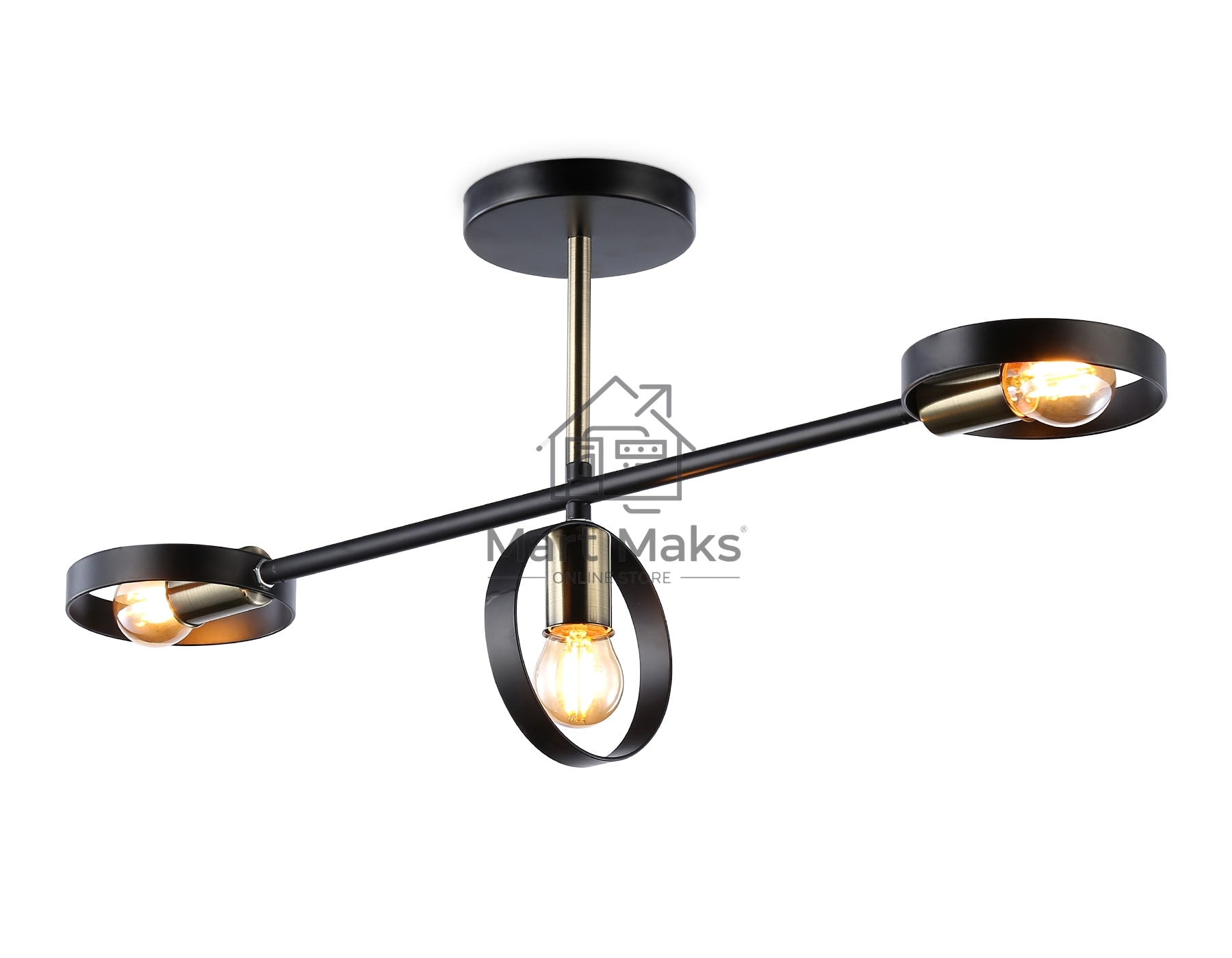 Светильник Ambrella light TR8229/3 BK/SB черный/бронза E27/3 max 40W 660*165*300