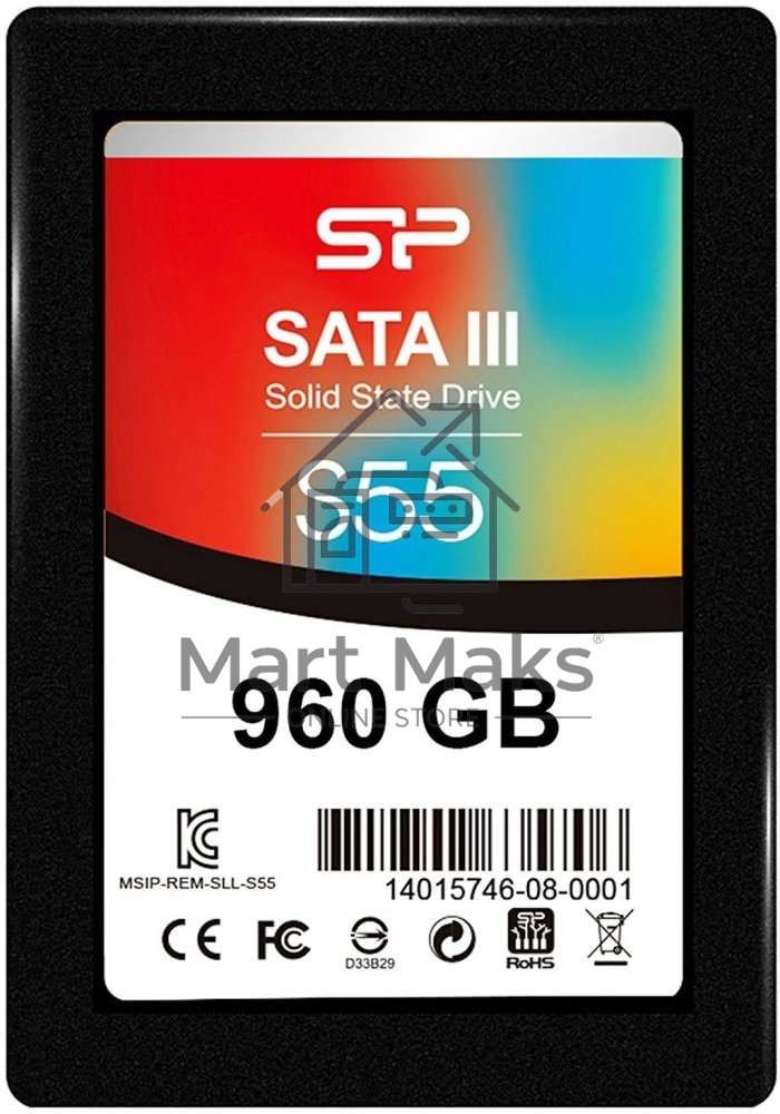 Накопитель SSD SiliconPower Slim S55, 960Gb, SATA, 2.5