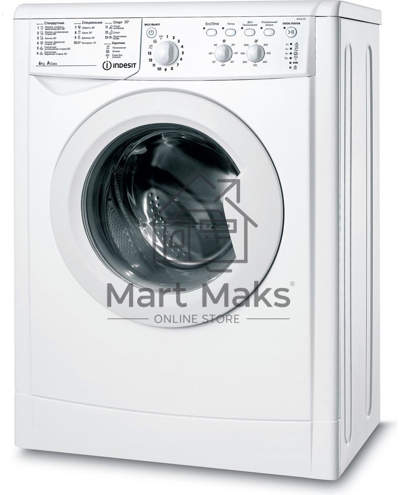 Стиральная машина Indesit IWSC 6105 белый, загрузка фронтальная 6 кг, 1000 об/мин., класс: А