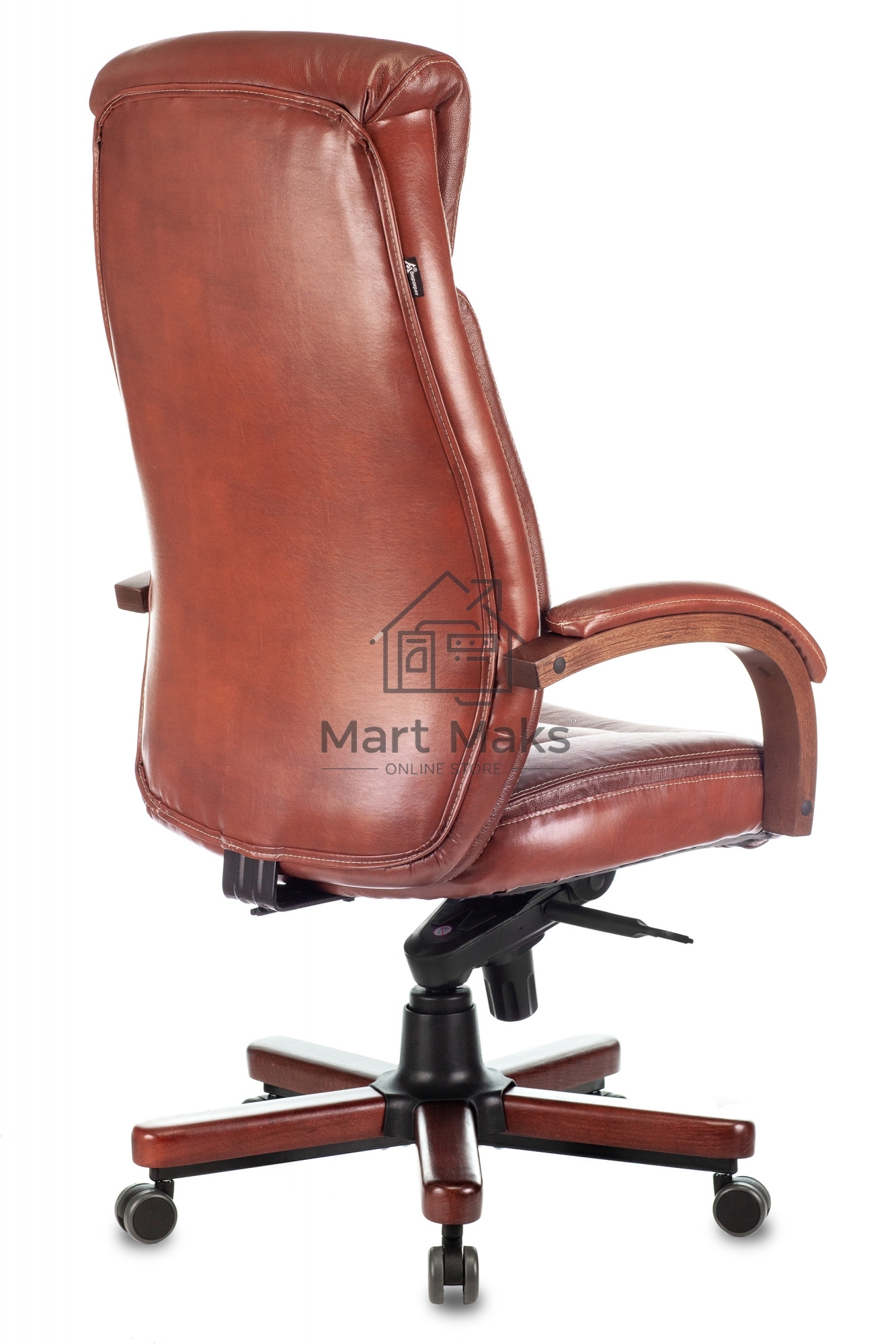 Кресло руководителя Бюрократ T-9922WALNUT светло-коричневый Leather Eichel, кожа, крестовина дерево