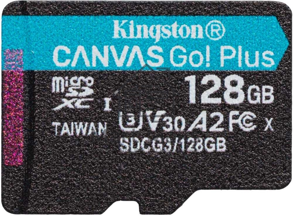 Флеш карта Kingston 128GB microSDXC Canvas Go Plus 170R A2 U3 V30 Single Pack w/o ADP EAN: 740617301243
