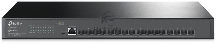 Коммутатор TP-Link JetStream 16-Port 10GE SFP+ L2+ Managed Switch PORT: 16× 10G SFP+ Slots