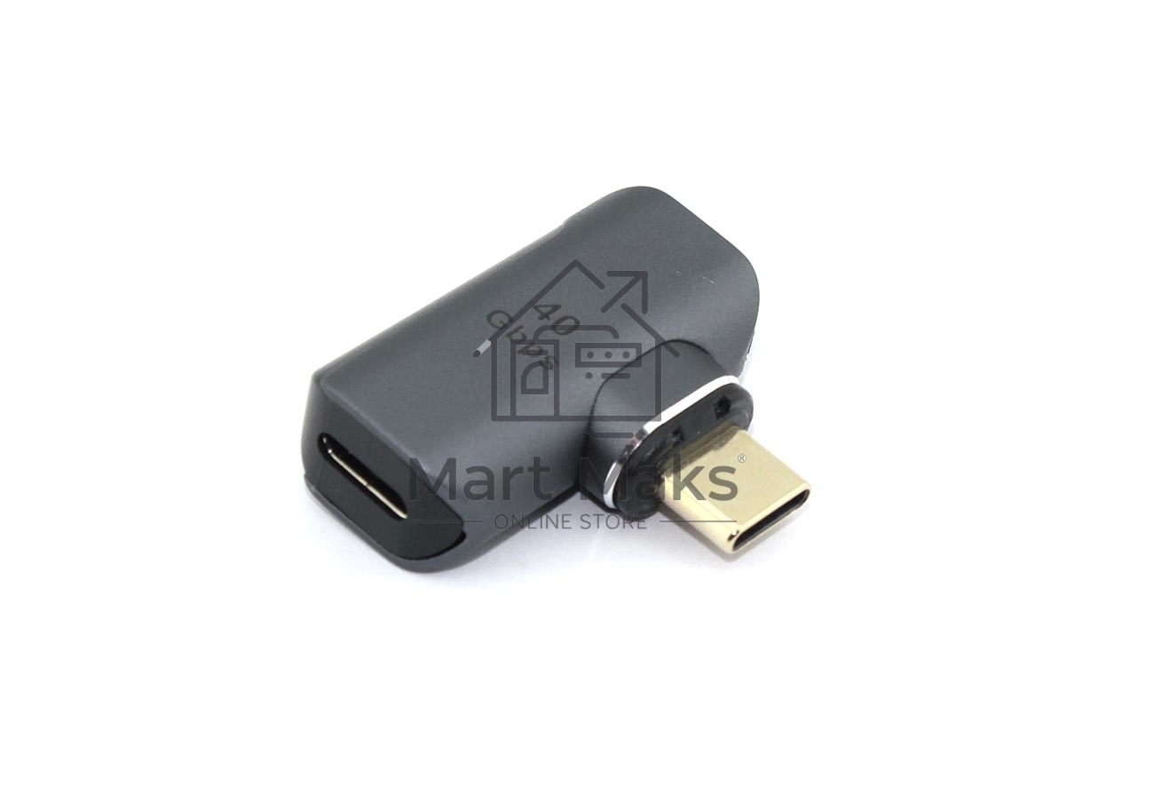 Переходник USB 4 Type C мама-папа угловой с магнитным разъемом тип 1
