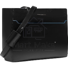 Деловая сумка женская с отделением для ноутбука Piquadro Blue Square BD6680B2/N натур.кожа черный