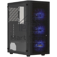 Корпус без блока питания PCCOOLER MA100 MESH BK, Mesh Mid Tower, черный, TG, 0.4 SPCC, 3x120мм ARGb ATX, mATX, mITX 160/310/180мм 2x2.5
