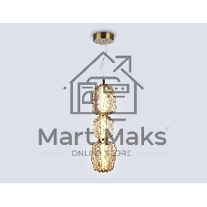 Подвесной светодиодный светильник Ambrella light LH30102 SB/TI бронза/янтарь 23W 3000K 140*140*1760