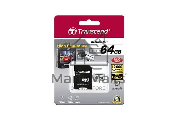 Флэш карта 64Gb microSDXC Transcend (TS64GUSDXC10V), Class 10, RTL