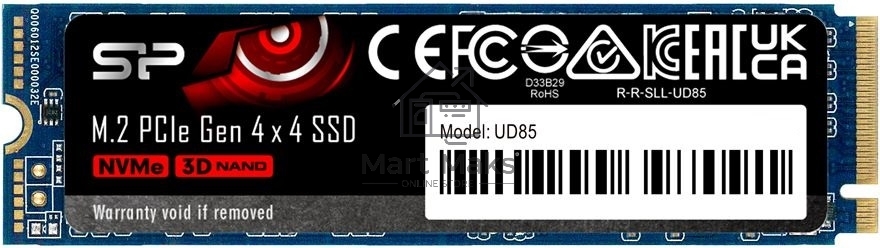 Накопитель SSD 250GB Silicon Power UD85, M.2 2280, PCI-E 4x4 [R/W - 3300/1300 MB/s]