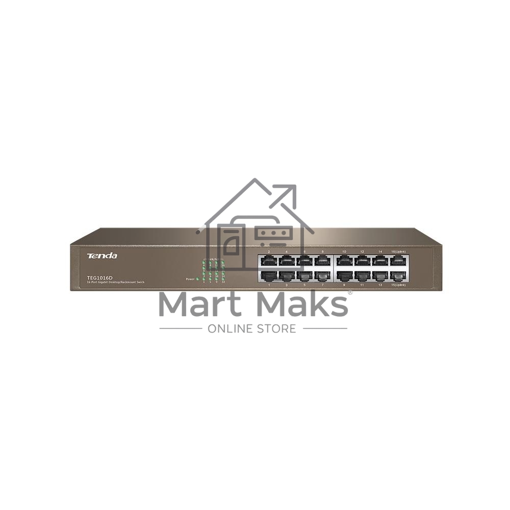Коммутатор TENDA TEG1016D 16-Port 10/100/1000 Gigabit Switch