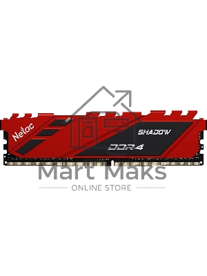 Оперативная память NETAC Shadow, DDR4, 16Gb (1x16Gb), 2666MHz, CL19, DIMM, с радиаторами, красный
