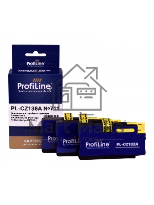 Картридж ProfiLine PL-CZ136A №711 для принтеров HP DESIGNJET T120/T520 Yellow (3 шт/уп CZ132A)