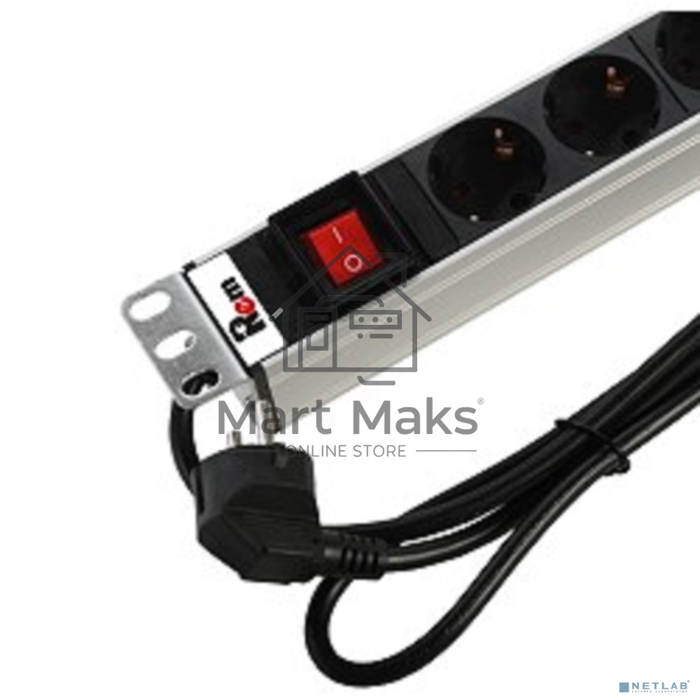 Аксессуар ЦМО Блок розеток Rem-16 с выкл., 8 Schuko, 16A, алюм., 19