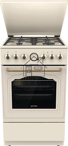 Плита комбинированная Gorenje GKS5B70CLI бежевый, конфорок 4 газовых, духовка 70 л, 50 см x 85 см x 59.4 см
