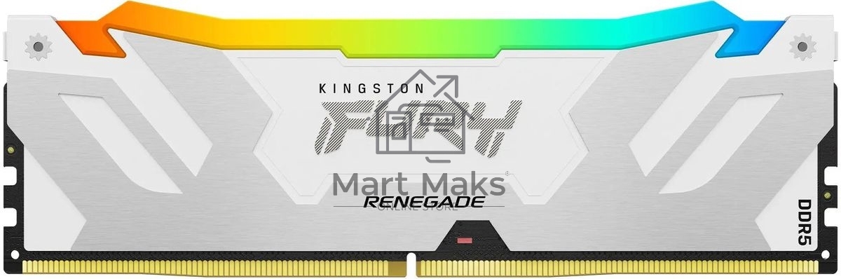 Оперативная память Kingston Fury Renegade, DDR5, 16GB (1x16GB), 6800MHz, CL36, DIMM, с радиатором, RGB, белый