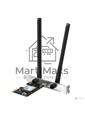 Сетевой адаптер Wi-Fi + Bluetooth Mercusys MA80XE AX3000 PCI Express (ант.внеш.несъем.) 2ант.