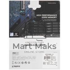 Оперативная память Kingston Fury Renegade RGB, DDR5, 24GB (1x24 GB), 7200 MHz, CL38, радиатор, RGB, серебристый