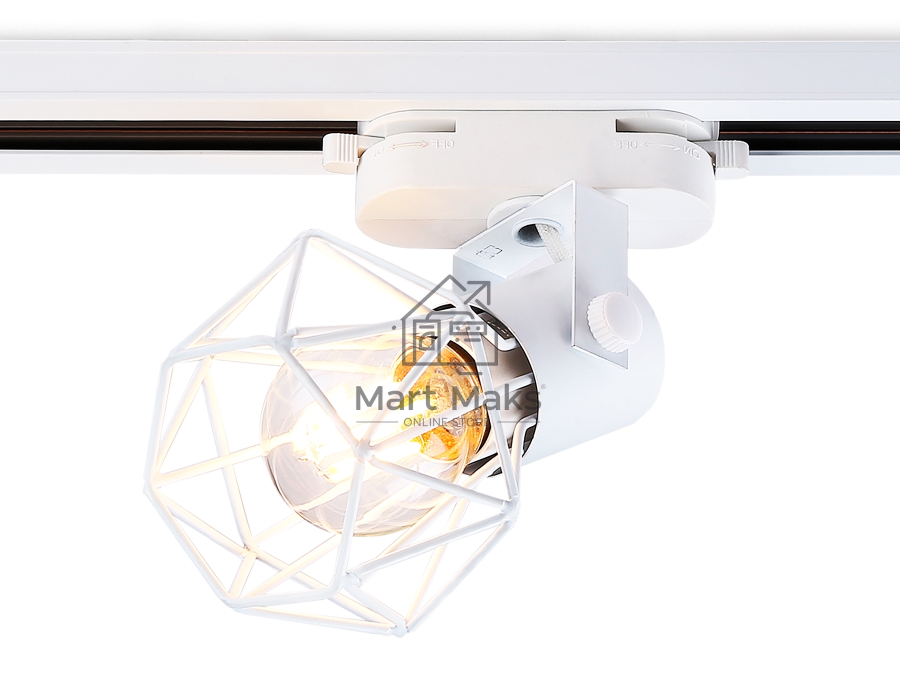 Трековый однофазный светильник Ambrella light GL5001 WH белый E27 max 40W D92*163