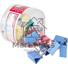 Зажимы Deli E8552A металл 41мм ассорти (упак.: 24 шт) пластиковая коробка