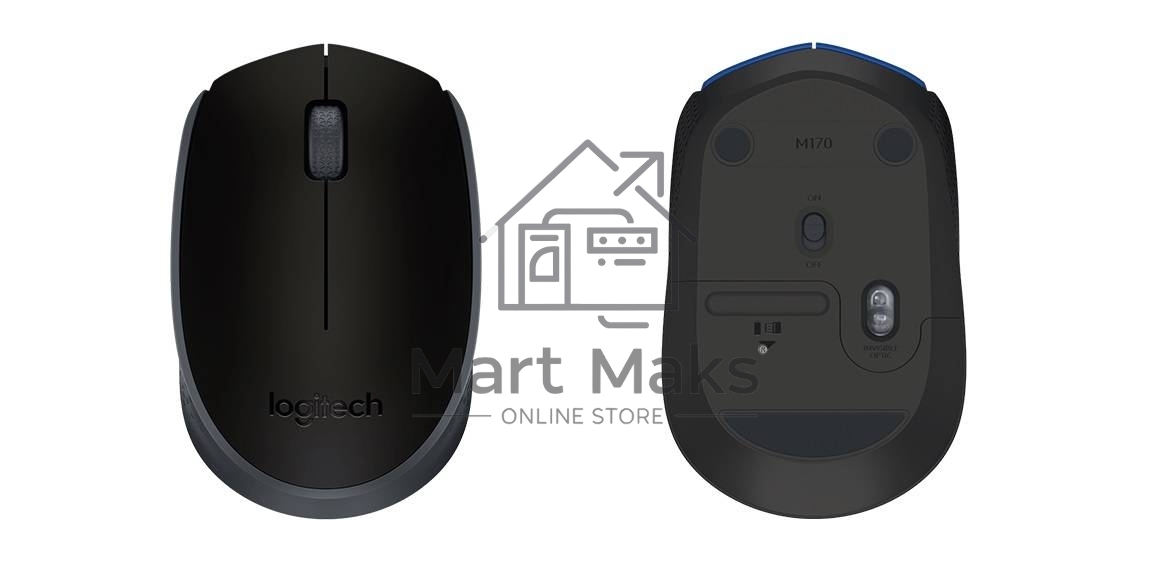 Мышь беспроводная Logitech M171 черный/серый, 1000 dpi, радиоканал, USB, кнопки - 3