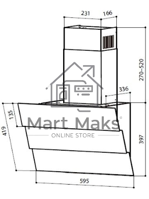 Вытяжка наклонная LEX RIO GS 600 черная, 59.5 см, 850 куб. м/ч, 44 дБ