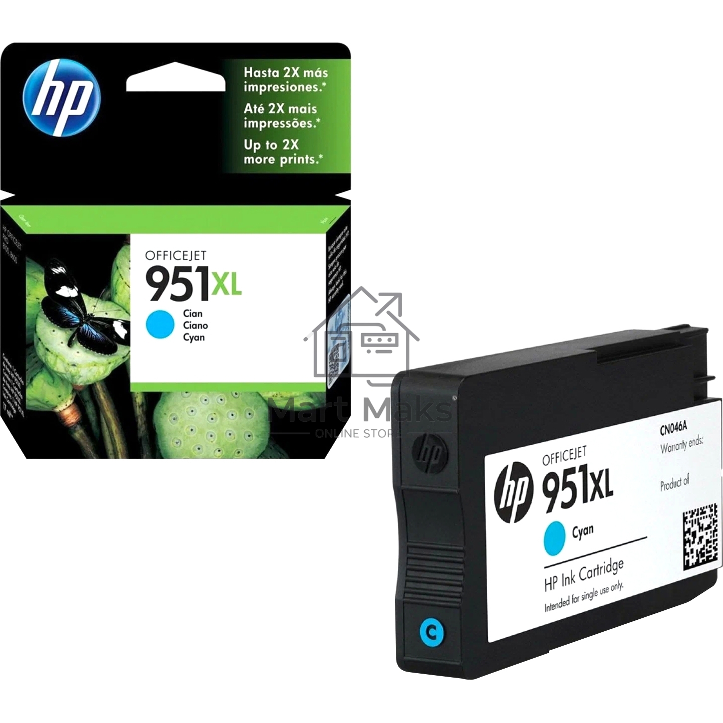 Картридж струйный HP 951XL CN046AE голубой для HP OJ Pro 8100/8600 (1500стр.)