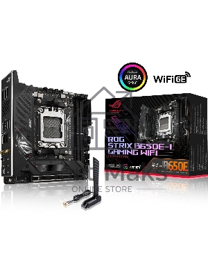Материнская плата ASUS ROG STRIX X670E-I GAMING WIFI, AM5, AMD X670, 2xDDR5, 2xSATA, 2xM.2, 1xPCI-E 5.0 x16, 1xHDMI, 2xUSB-C, 1x 2.5Gb LAN, 3xUSB-A 3.2 Gen 2, 2xUSB-A 2.0, 7.1, Mini-ITX