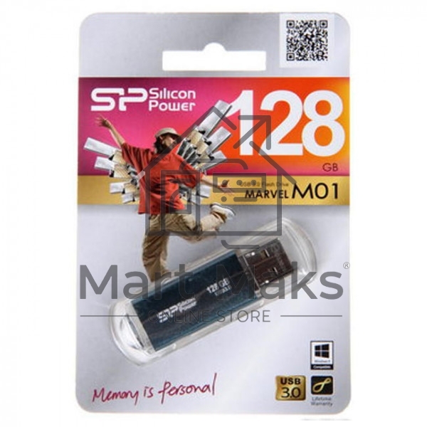 Флешка USB R/W Silicon Power USB Drive 128Gb Marvel M01 SP128GBUF3M01V1B USB3.0, Blue