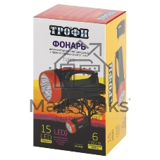 Фонарь ТРОФИ TSP10 акку 4v1.5ah 15хLED 2 режима карт