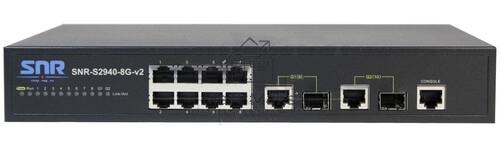 Коммутатор SNR Управляемый коммутатор уровня 2+, 8 портов 1/2.5/5/10GBASE-T, 4 порта 1/10G SFP+ встроенный БП ~220V AC