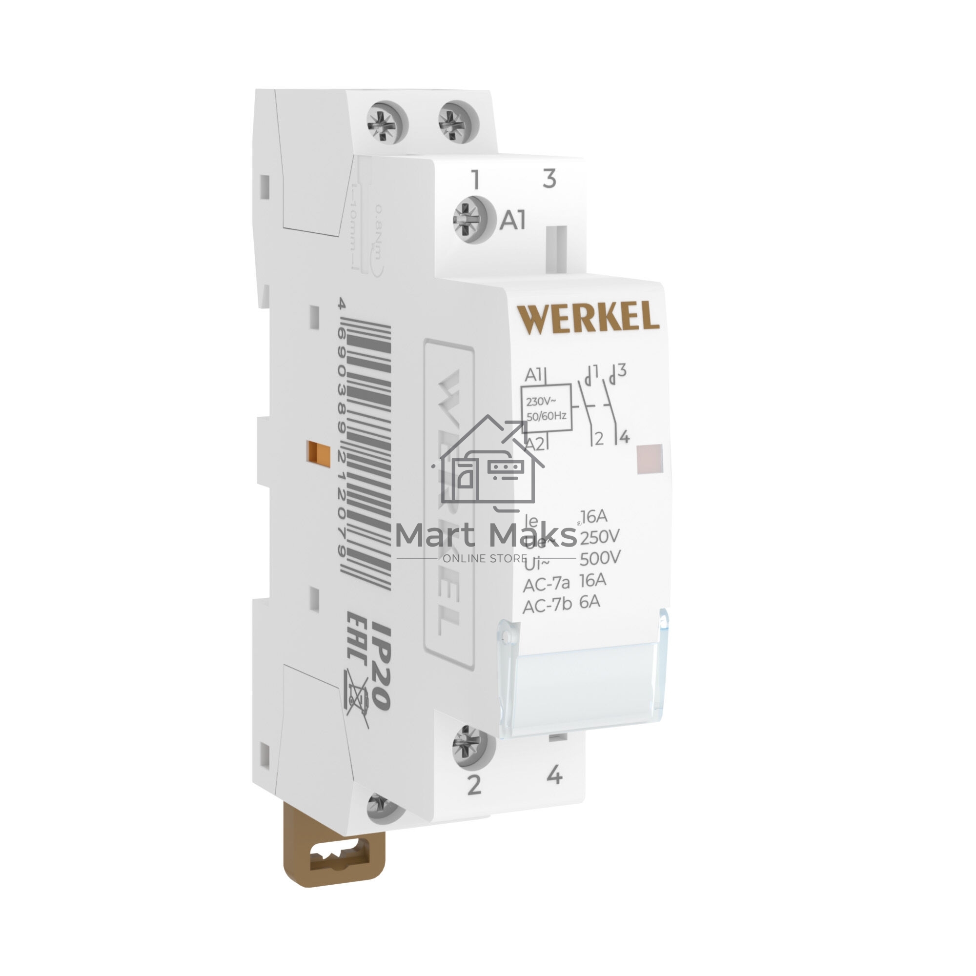 Контактор модульный Werkel 16 A 2NO (1 мод.) W941M16O