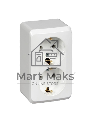 Розетка 2-м ОП Этюд 16А с заземл. белый SchE PA16-007B