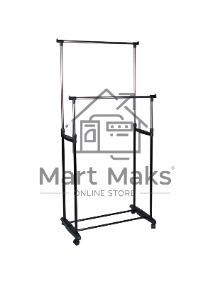 Вешалка напольная Рыжий кот CR465 на колесах 2 перекладины CR465, размер: 78*42*93*168 см