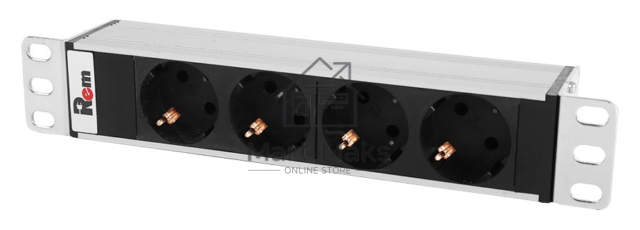 Блок силовых розеток Rem Rem-10, Shuko х 4, вход IEC 320 C14, 10