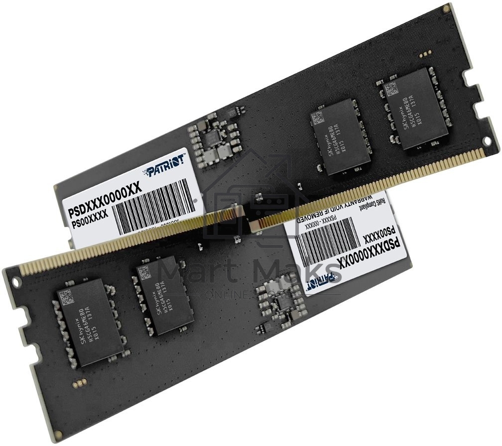 Оперативная память Patriot Signature, DDR5, 16GB (2x8 GB), 4800 MHz, CL40, DIMM
