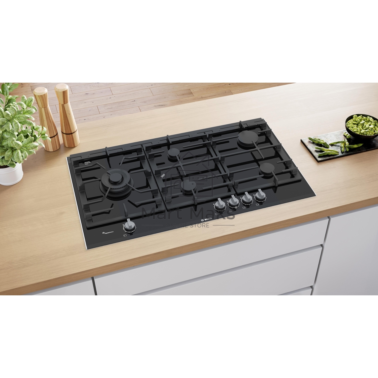 Газовая варочная поверхность Bosch PRS9A6D70M черный