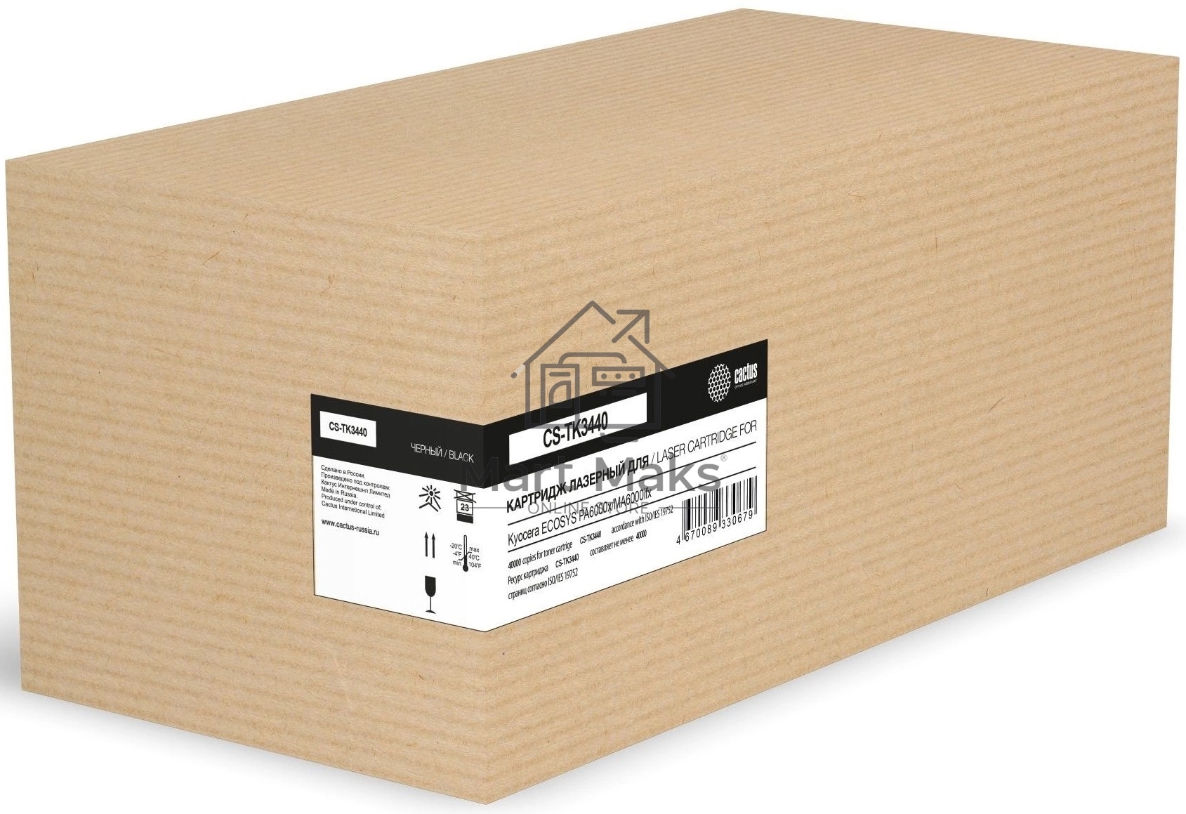 Картридж лазерный Cactus CS-TK3440 (TK-3440) черный (40000 стр.) для Kyocera ECOSYS PA6000x/MA6000ifx