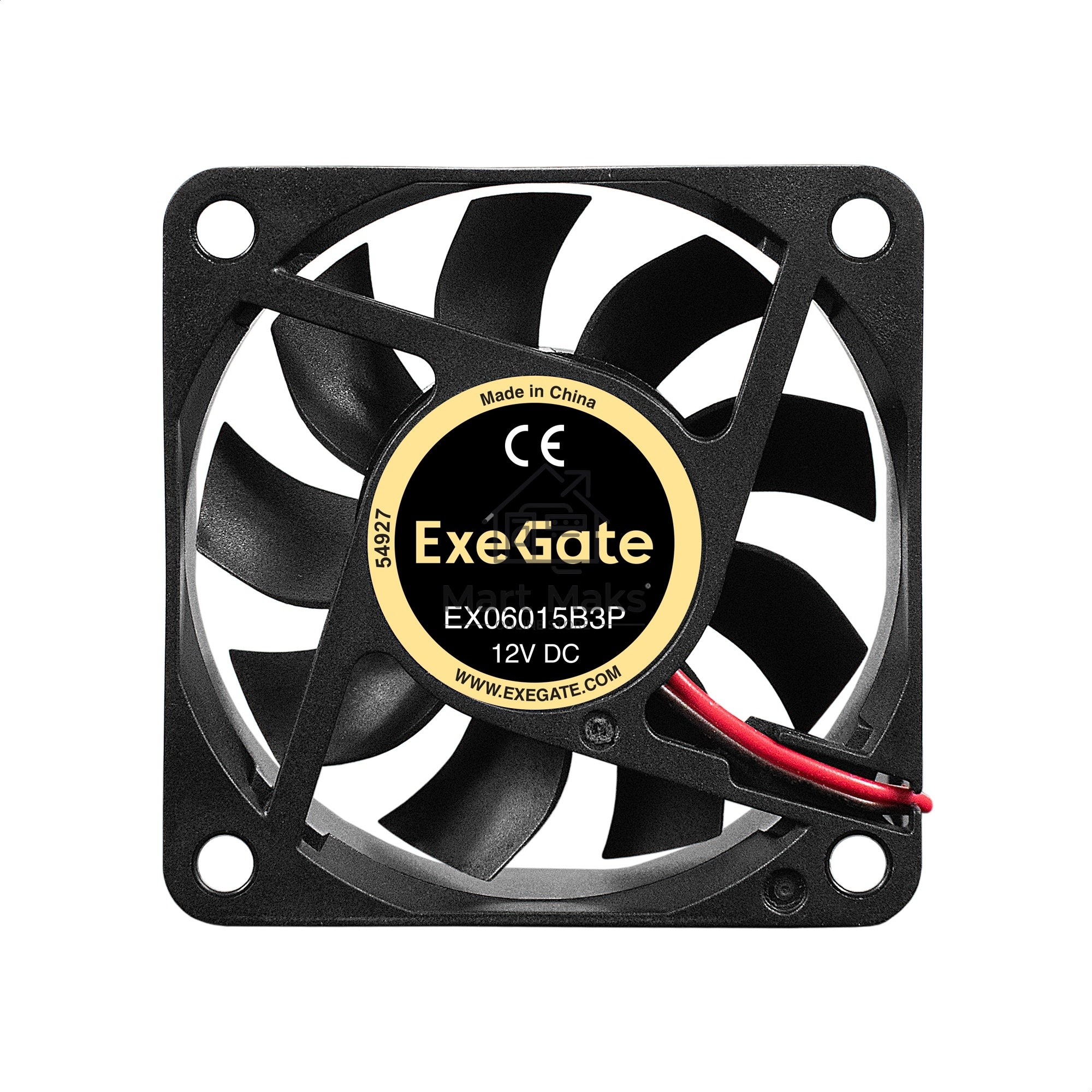 Вентилятор для корпуса ExeGate EX06015B3P черный, 60 мм, 3500 об/мин, 24 дБ, 3 pin