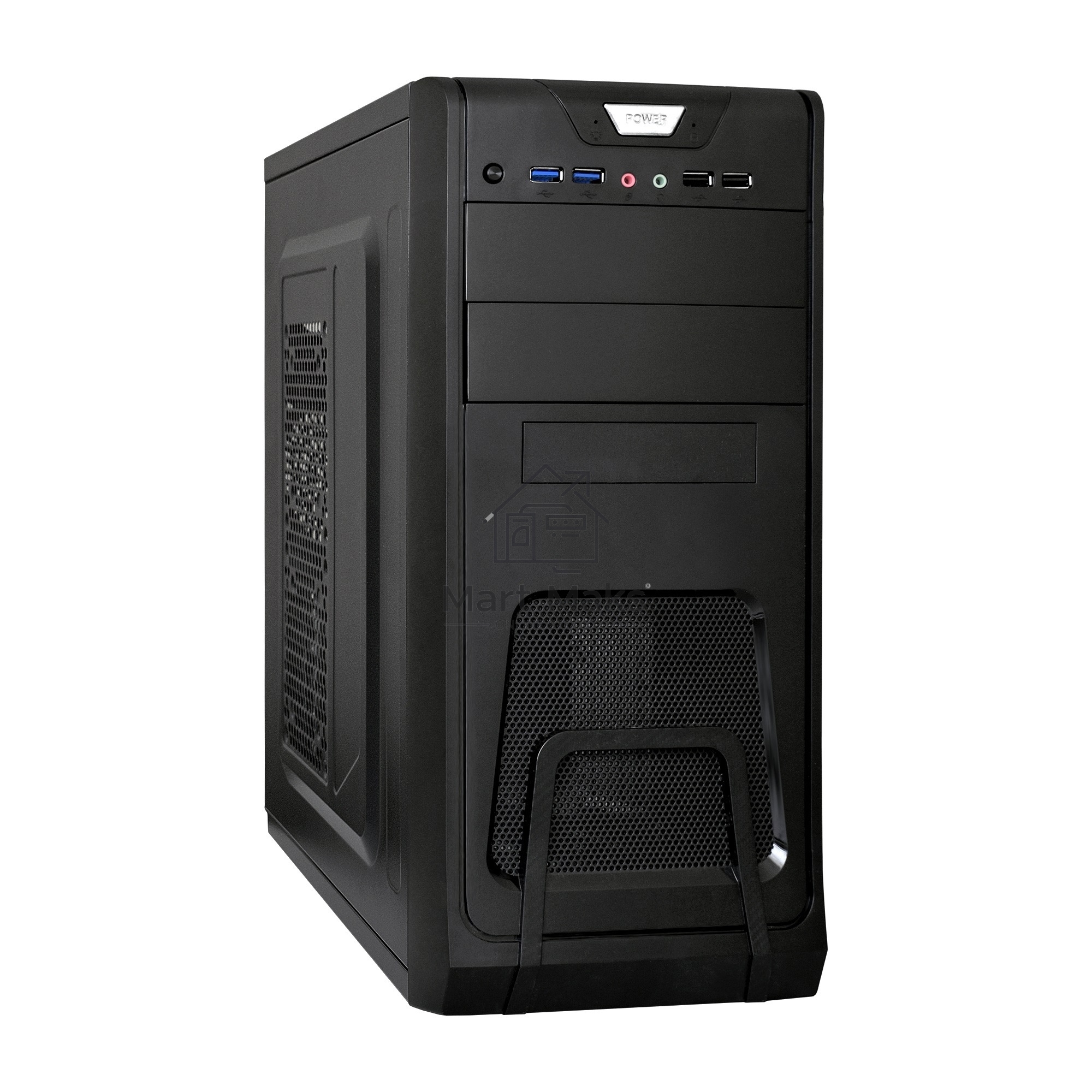 Компьютерный корпус Miditower ExeGate CP-603-UNS450 (ATX, БП UNS450 с вент. 12см, 2*USB, аудио, черный)